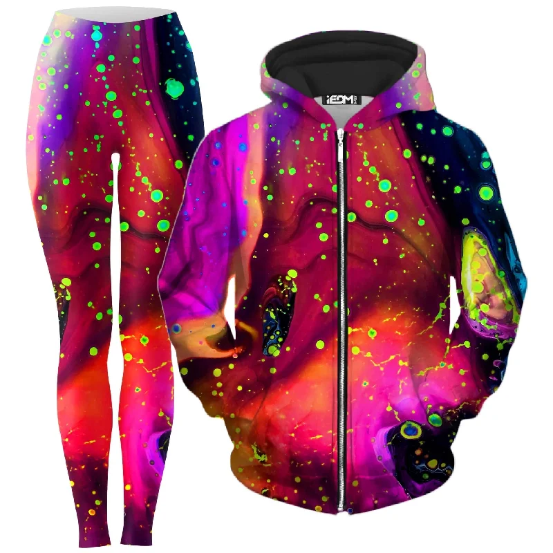 Cosmos Zip-Up Hoodie and Leggings Combo Stylish Sweat-Proof Leggings