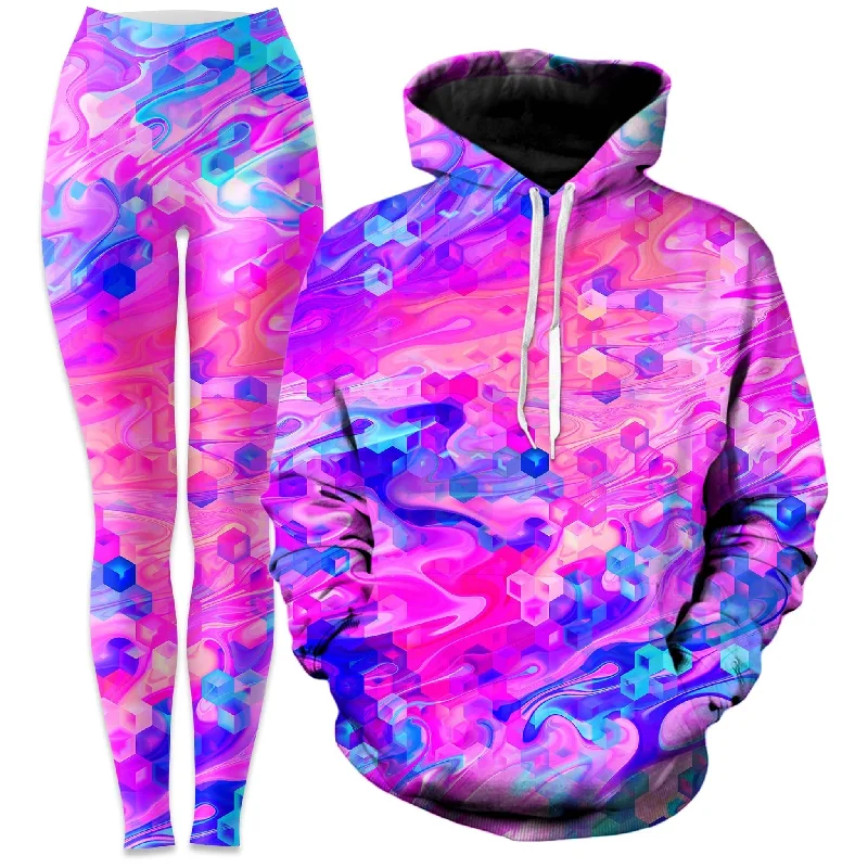 Cotton Candy Wash Hoodie and Leggings Combo Elegant Velvet Leggings