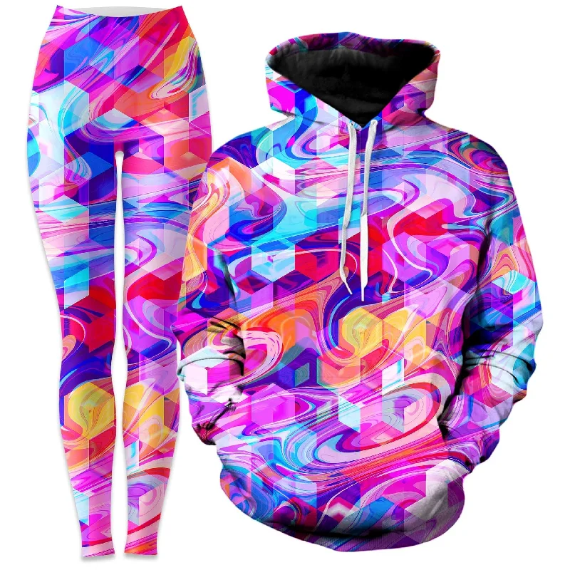 Cubic Drop Hoodie and Leggings Combo Stylish Printed Stretch Leggings