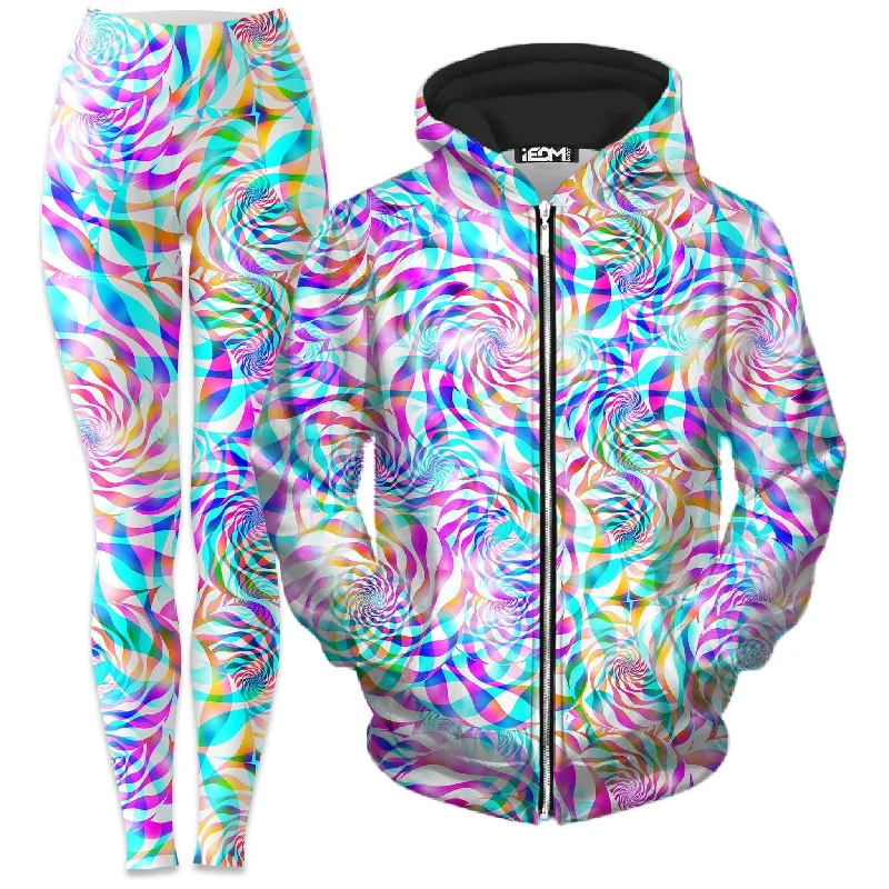 Daydreams Zip-Up Hoodie and Leggings Combo Trendy Tie-Dye Leggings