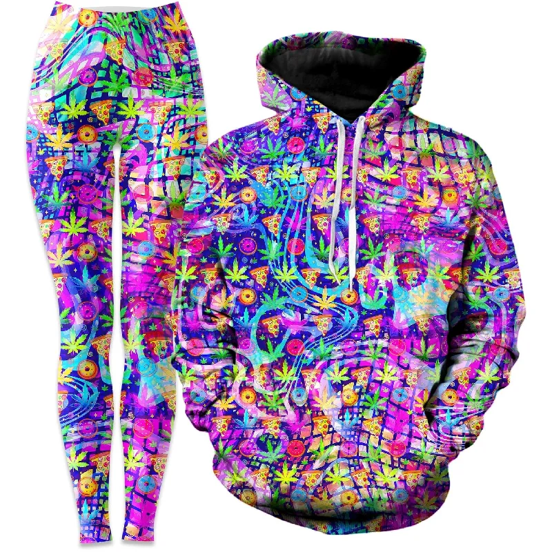 Dreamin Of Munchies Hoodie and Leggings Combo Stylish Stretch-Waist Leggings