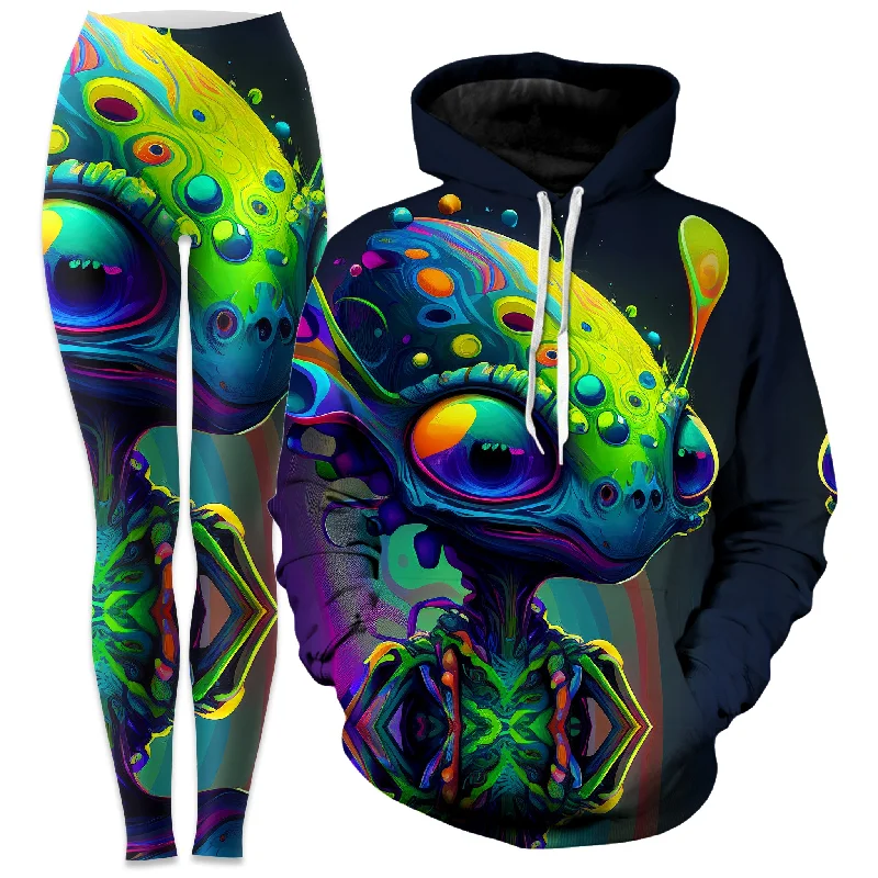 Friendly Visitors Hoodie and Leggings Combo Trendy High-Compression Leggings