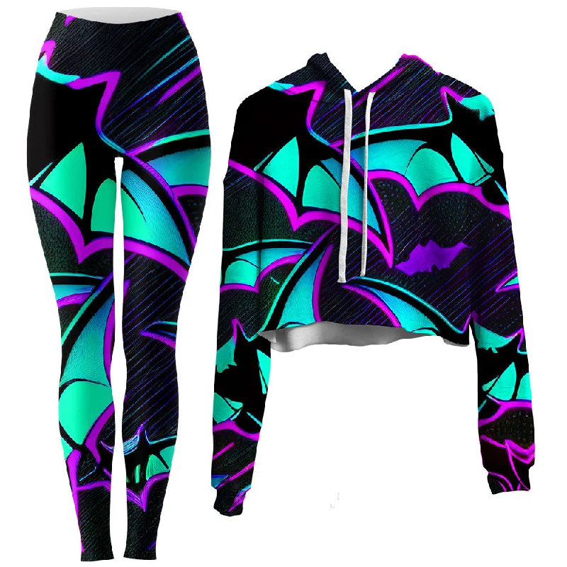 From Above Crop Hoodie and Leggings Combo Comfortable Power Mesh Leggings