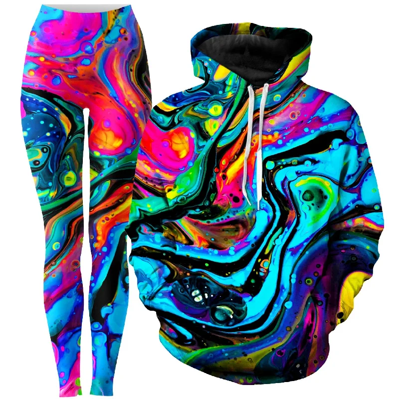 Funkadelic Hoodie and Leggings Combo Trendy Sweat-Wicking Workout Leggings