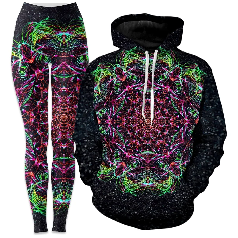Galactic Portal Hoodie and Leggings Combo Comfortable Workout Fitness Leggings