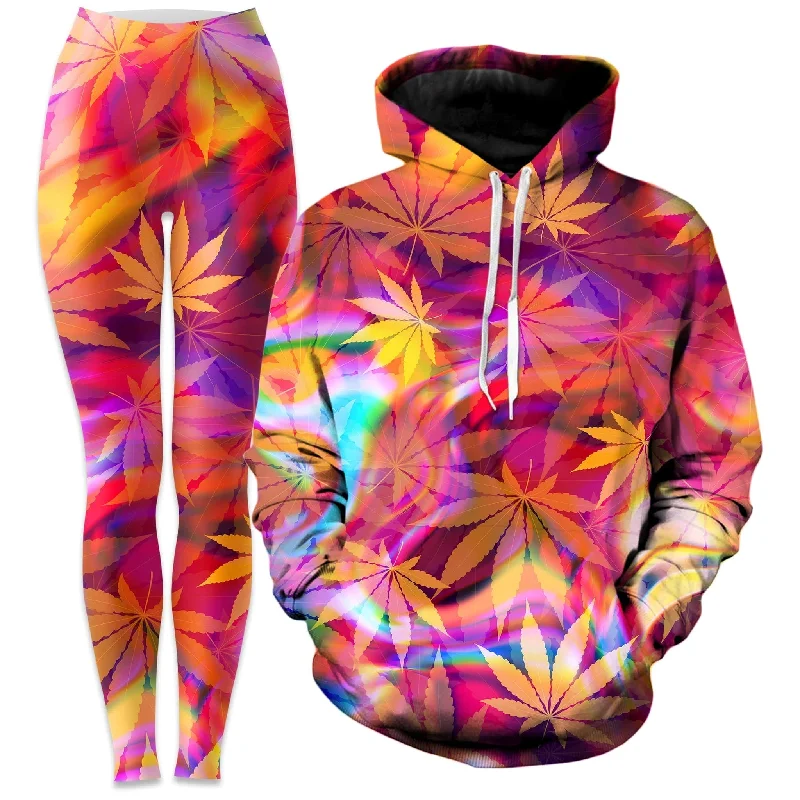 Ganja Dreamin Hoodie and Leggings Combo Trendy Sports Performance Leggings