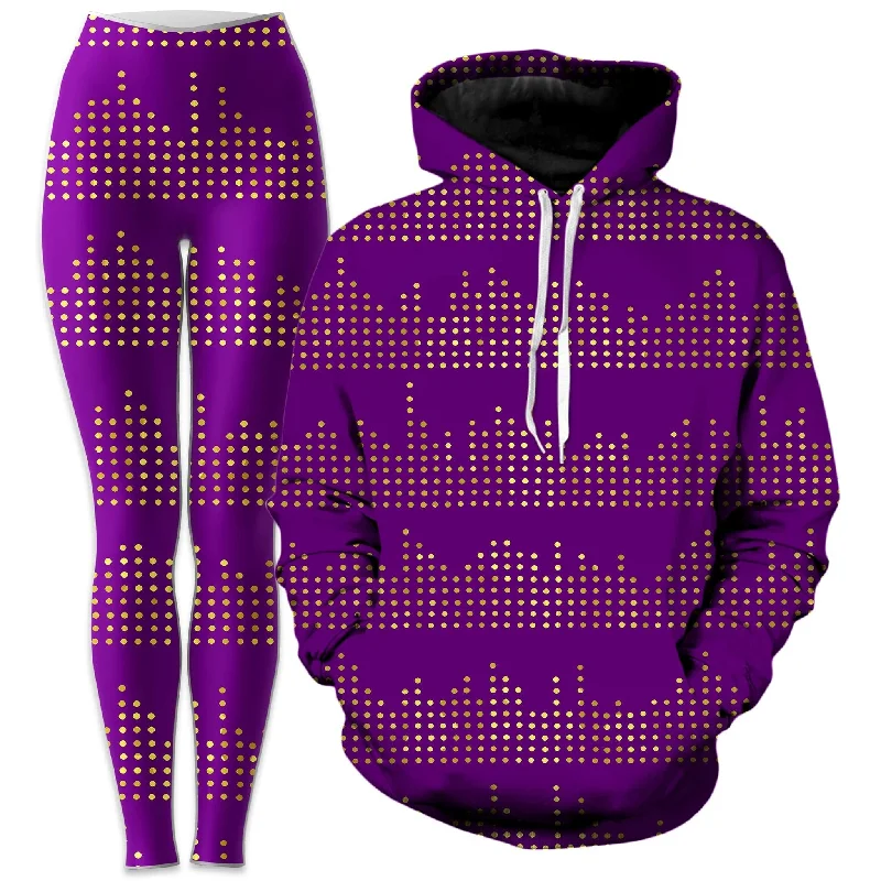 Gold Equalizer Beats Hoodie and Leggings Combo Stylish Athletic Wear Leggings