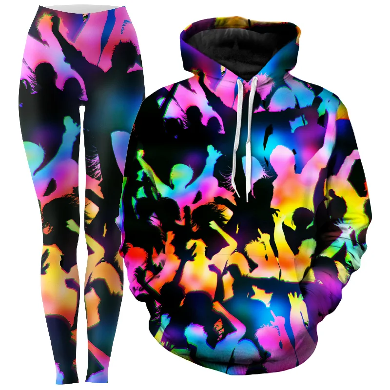 Good Vibes Hoodie and Leggings Combo Trendy High-Waist Tummy Control Leggings