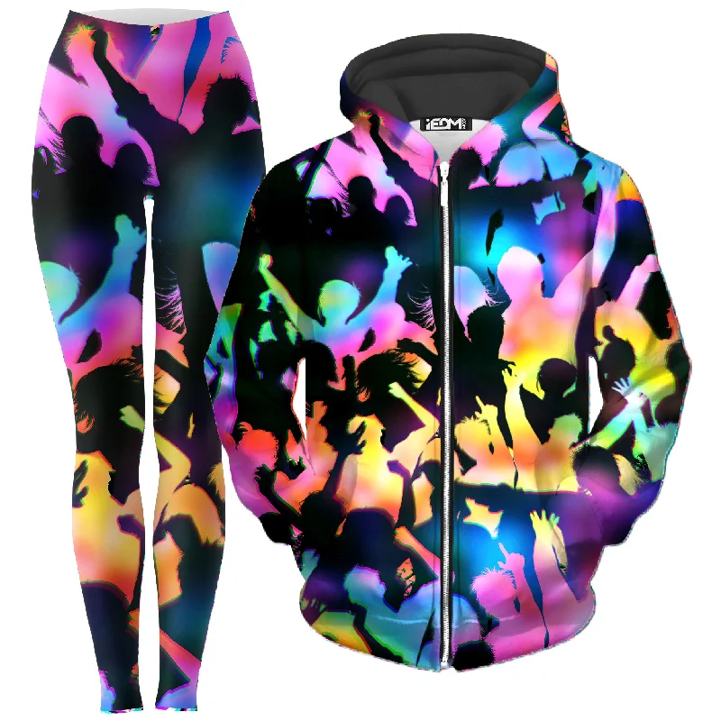 Good Vibes Zip-Up Hoodie and Leggings Combo Stylish Sweatproof Leggings