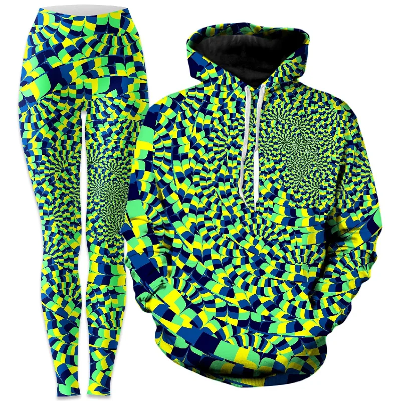 Green Portal Hoodie and Leggings Combo Chic Floral Print Leggings