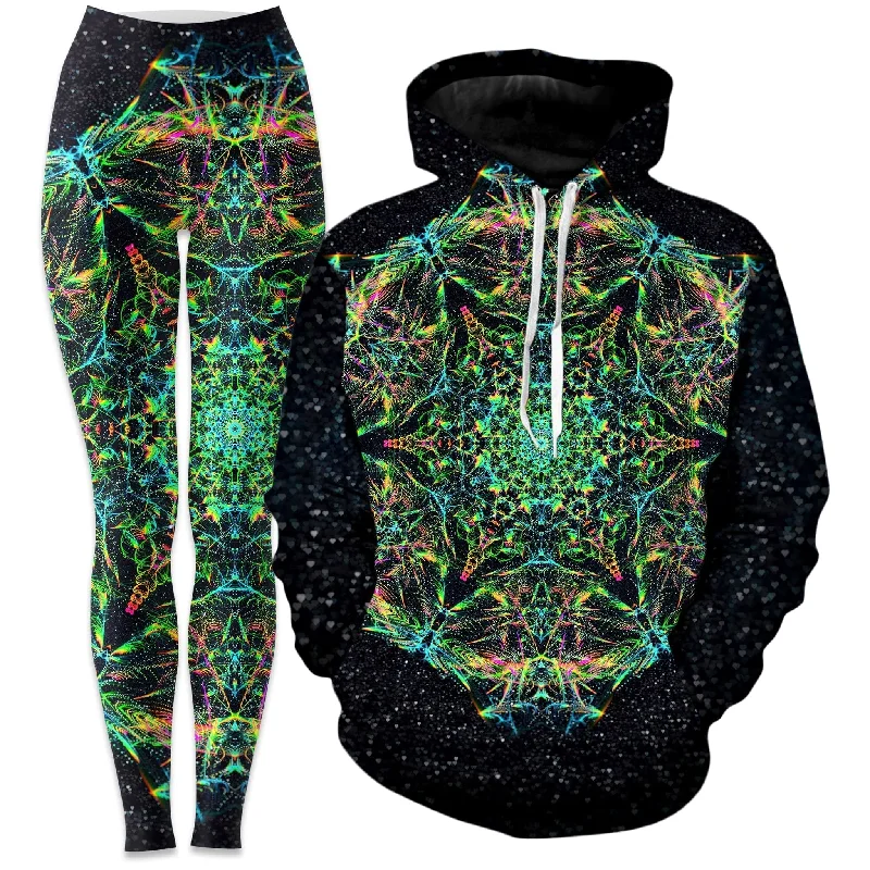 Green Prism Hoodie and Leggings Combo Comfortable Lounge Leggings