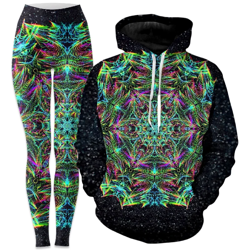 Green Warp Hoodie and Leggings Combo Cozy Sweat-Wicking Leggings