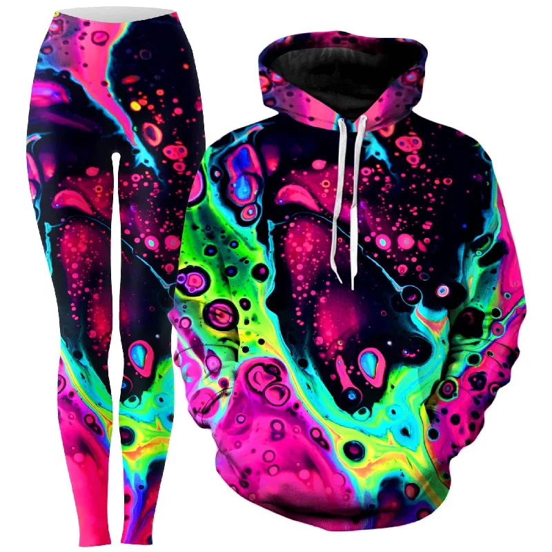 Heart Hoodie and Leggings Combo Elegant Animal Print Leggings