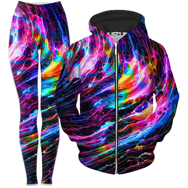 Hyperspace Zip-Up Hoodie and Leggings Combo Cozy Warmth Leggings