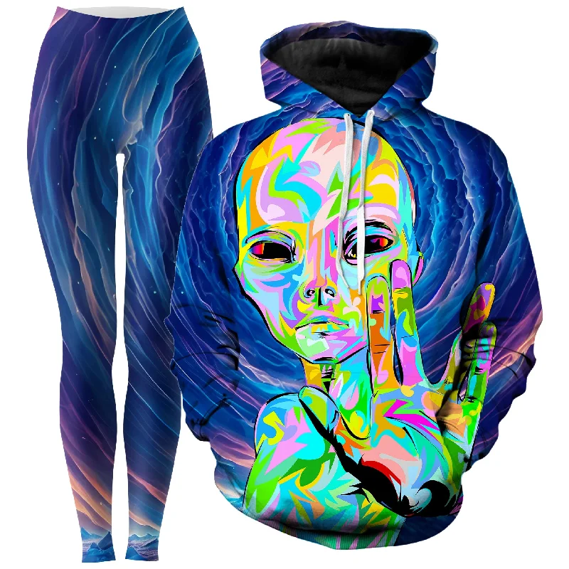 I Come in Peace Hoodie and Leggings Combo Stylish Ankle-Length Leggings