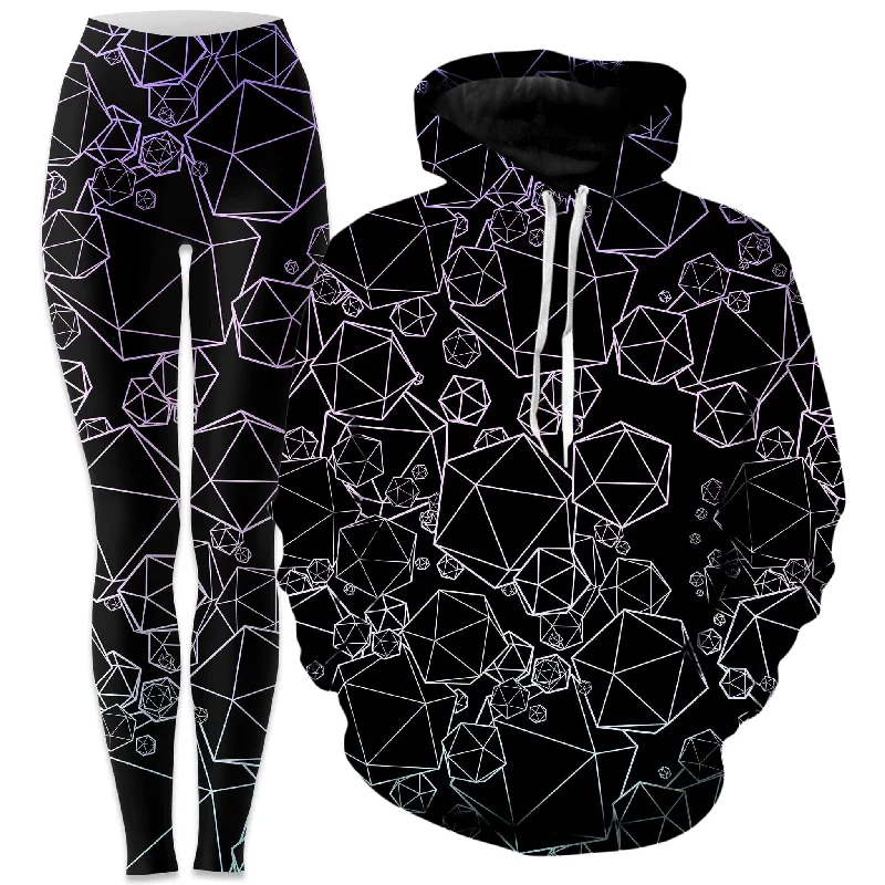 Icosahedron Madness Cold Hoodie and Leggings Combo Elegant Animal Print Leggings