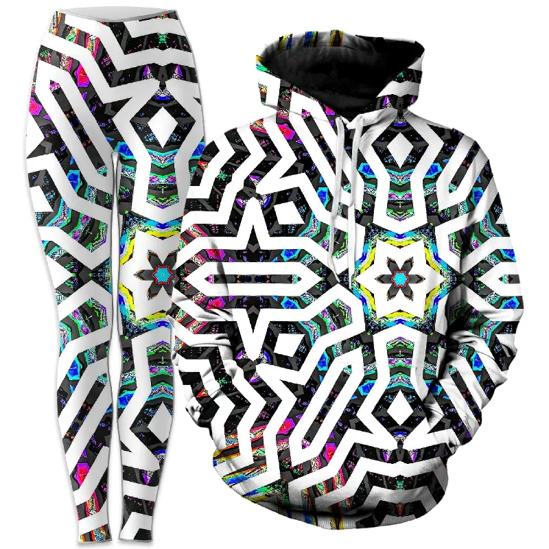 Iridized II Hoodie and Leggings Combo Comfortable Fleece-Lined Leggings