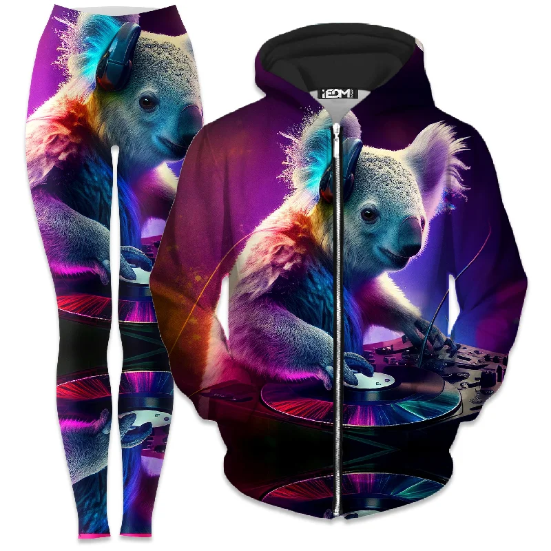 Koala Beats Zip-Up Hoodie and Leggings Combo Cozy Fashion Leggings