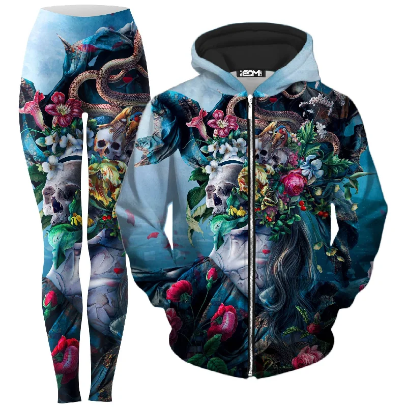Live and Die Zip-Up Hoodie and Leggings Combo Cozy Oversized Leggings