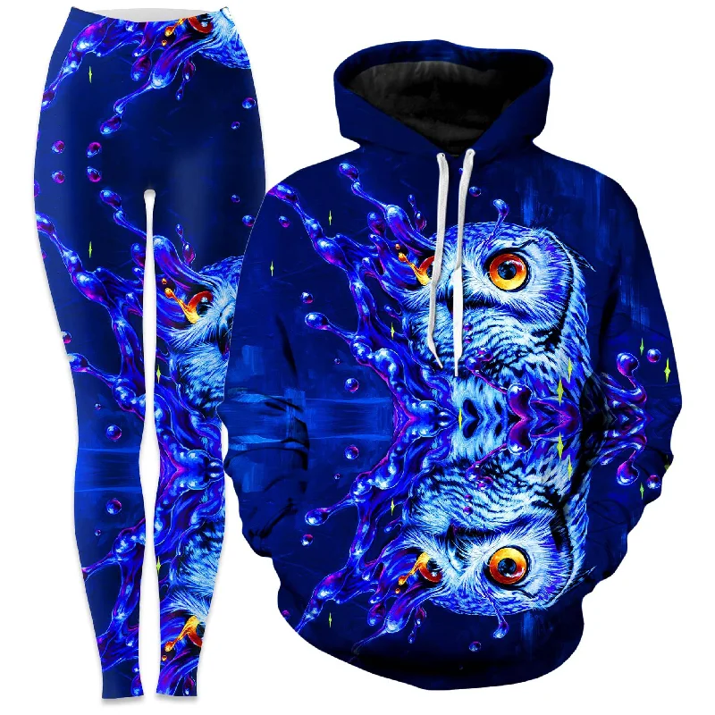 Lucid Owl Hoodie and Leggings Combo Casual Sporty Leggings