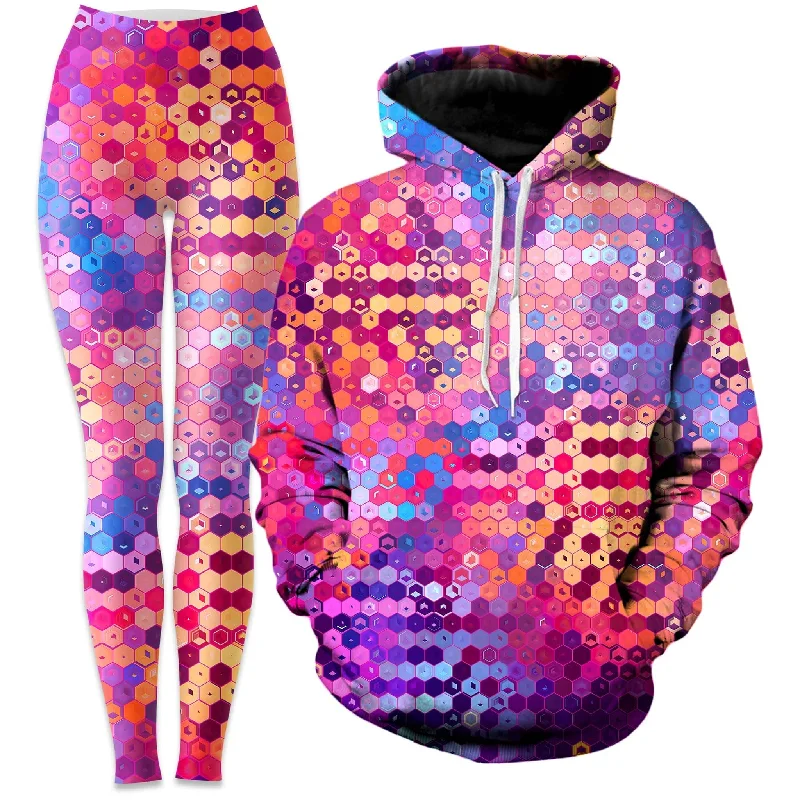 MDNA Hoodie and Leggings Combo Elegant Satin Finish Leggings