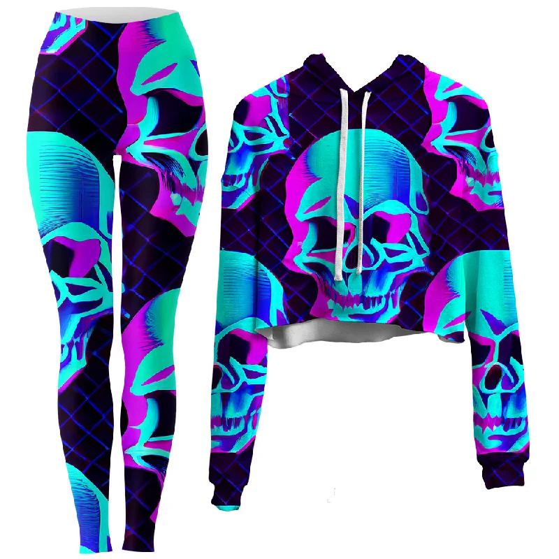 Night Trek Crop Hoodie and Leggings Combo Cozy Workout Performance Leggings
