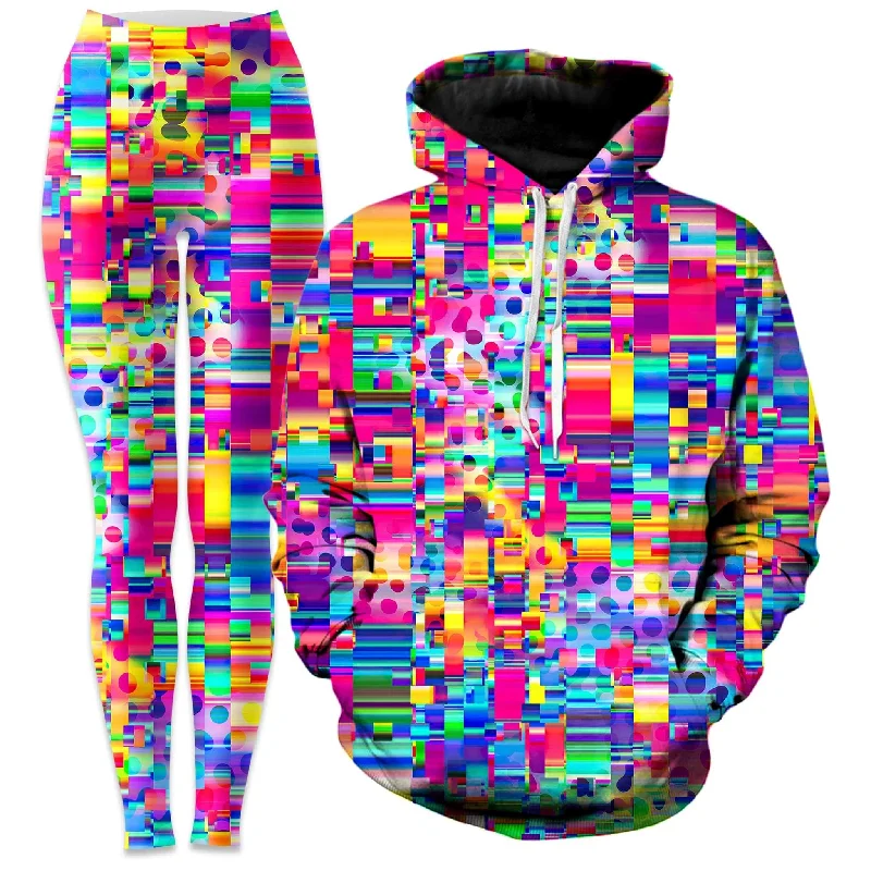 No Signal Hoodie and Leggings Combo Fashionable High-Rise Leggings