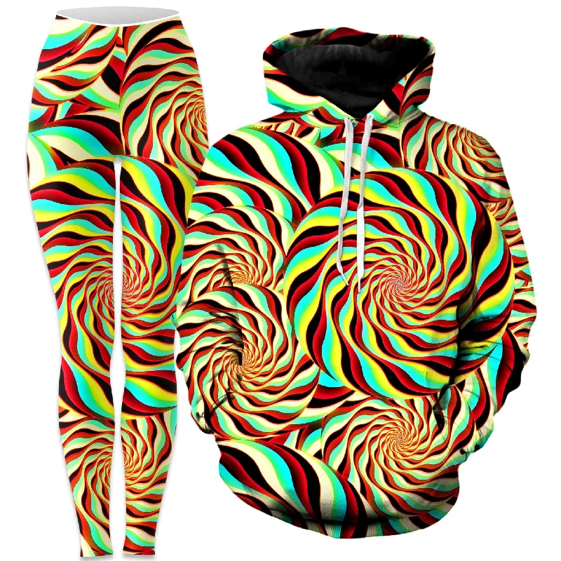 Pineal Swirl Hoodie and Leggings Combo Stylish Colorful Activewear Leggings