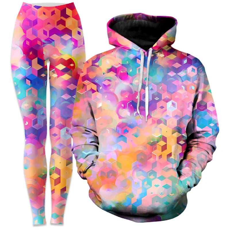 Portal Realm Hoodie and Leggings Combo Elegant Printed Leggings with Pockets