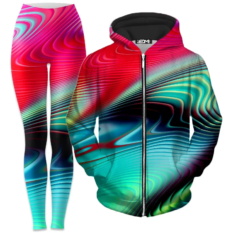 Psy Sand Hills Zip-Up Hoodie and Leggings Combo Trendy Spandex Leggings
