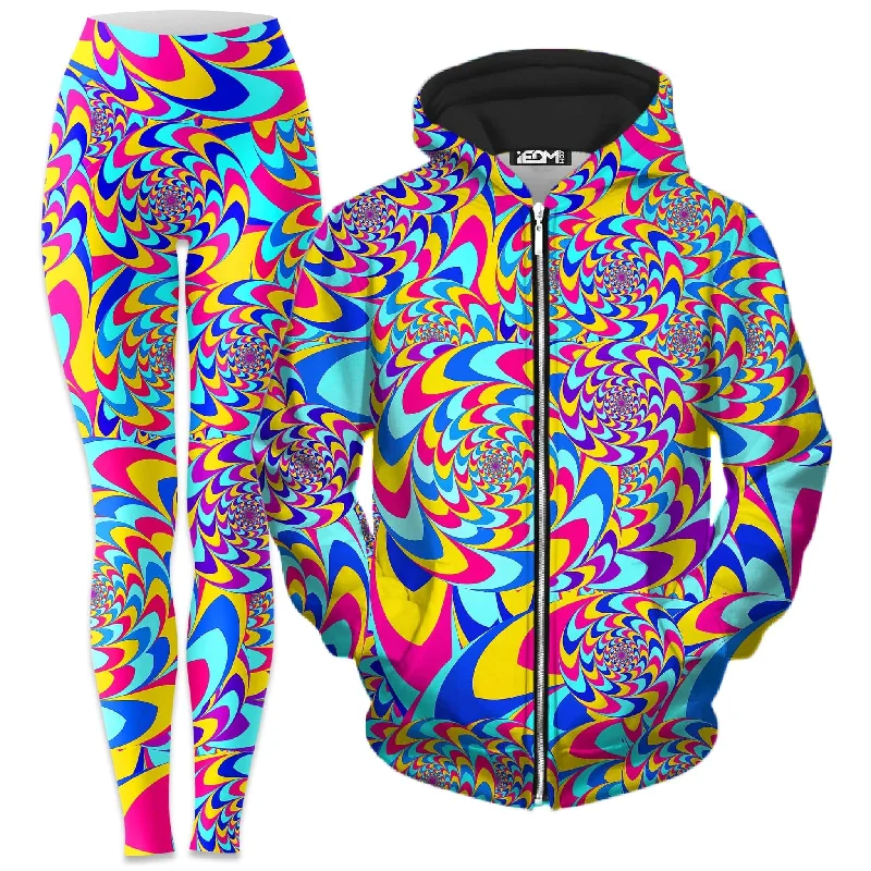 Rabbit Hole Zip-Up Hoodie and Leggings Combo Comfortable Running Leggings