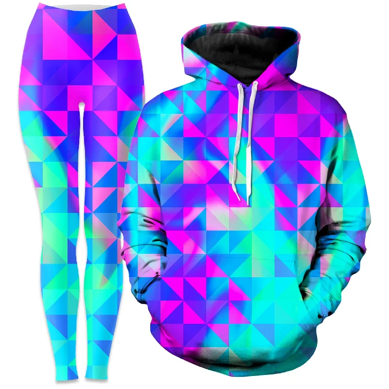 Raspberry Iced Tea Hoodie and Leggings Combo Trendy Side-Pocket Leggings