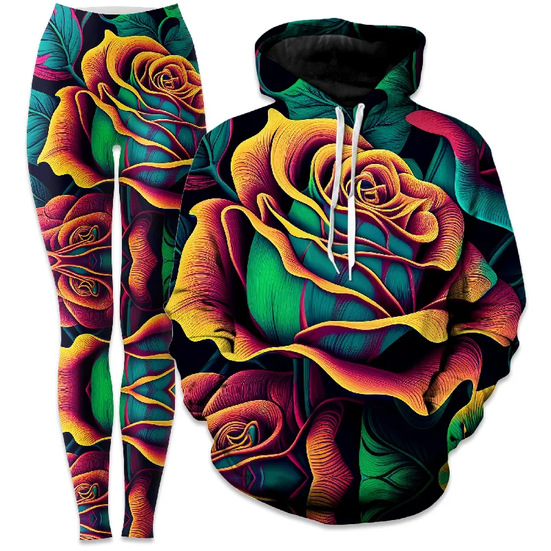Rosebud Hoodie and Leggings Combo Stylish Lightweight Leggings