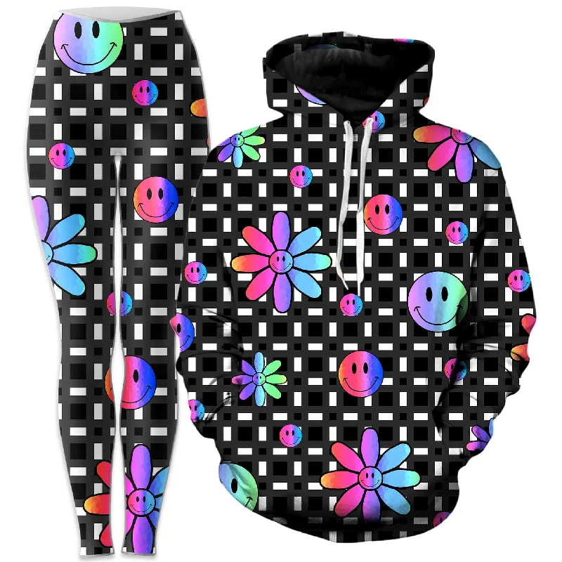 Smiles All Around Hoodie and Leggings Combo Elegant Textured Leggings
