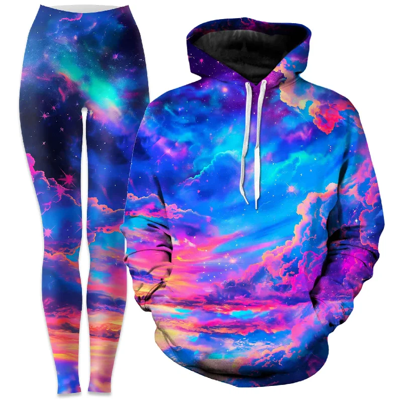 Storybook Sky Hoodie and Leggings Combo Trendy Color Block Leggings
