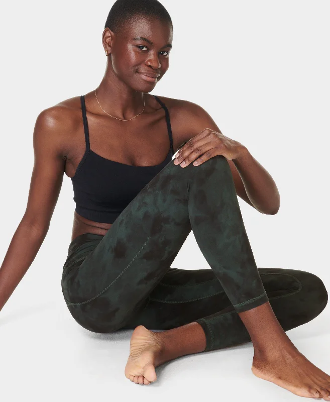 Super Soft 7/8 Yoga Leggings Sb6916a 7878 Trek-Green-Spray-Dye Trendy Side-Pocket Leggings