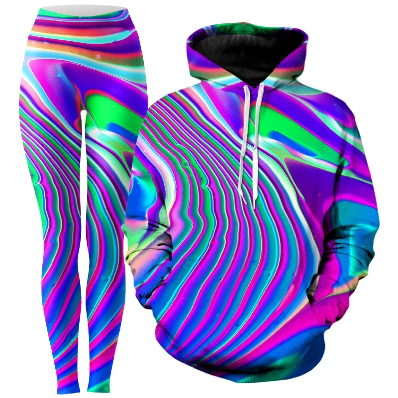 Tangerine Dream Hoodie and Leggings Combo Cozy Ribbed Leggings