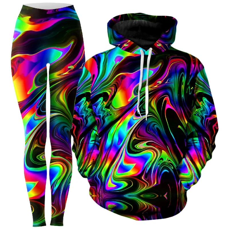 That Glow Flow Hoodie and Leggings Combo Fashionable High-Rise Leggings