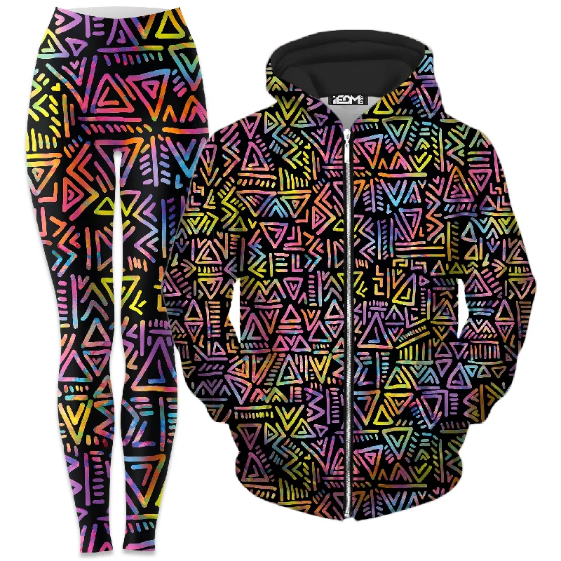 Tribe Vibe Zip-Up Hoodie and Leggings Combo Casual Slim-Fit Leggings
