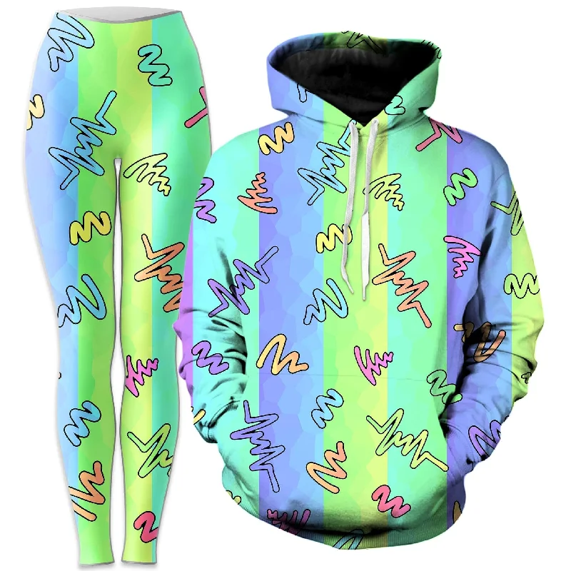 Trippy Doodles Hoodie and Leggings Combo Comfortable Slip-On Compression Leggings