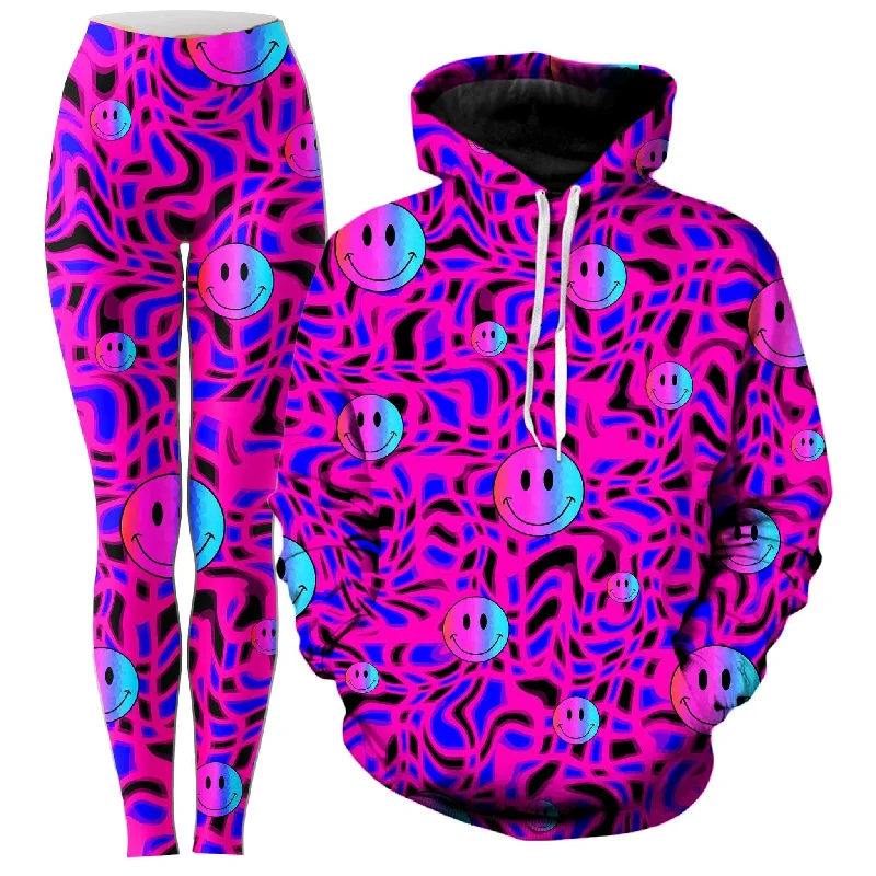 Trippy Smiles Hoodie and Leggings Combo Comfortable Sports Performance Tights