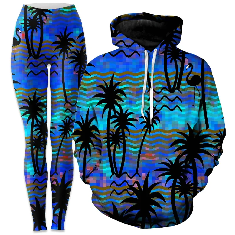 Tropical Dreams Hoodie and Leggings Combo Fashionable Full-Length Active Leggings