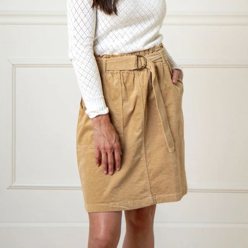 Organic Cinch Waist Cord Skirt silk skirt sleek