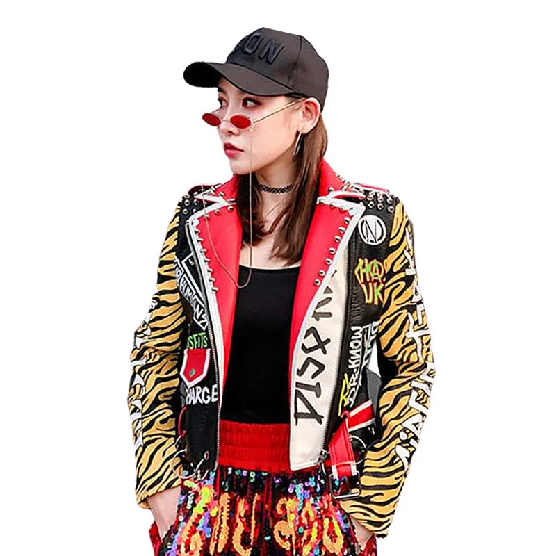 Alterntaive Fashion Pu Leather Short Jacket / Wocker Chick Clothes with Print Nylon Jacket Polyester Jacket Spandex Jacket Alterntaive Fashion Pu Leather Short Jacket / Wocker Chick Clothes with Print Nylon Jacket Polyester Jacket Spandex Jacket