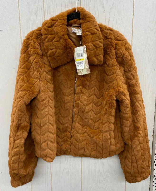 Band of the Free Brown Womens Size M Jacket (Outdoor) Faux Fur Fabric Real Fur Fabric Shearling Fabric