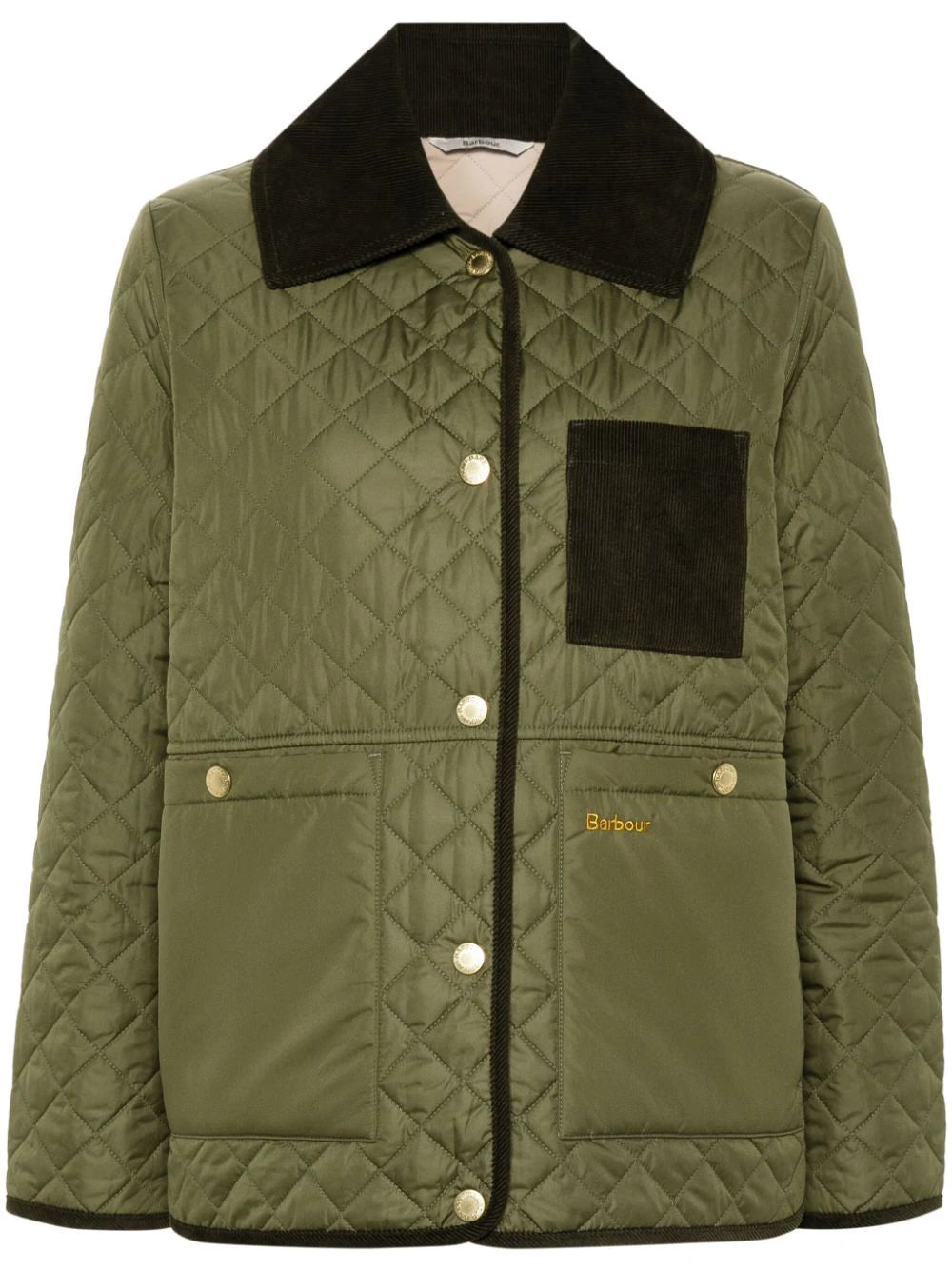 Fleur Quilt Jacket (Dark Moss/Light Sand) Fleece Jacket Down Jacket Parka
