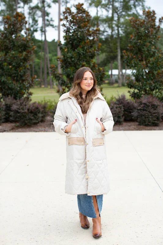 Cookston Quilted Jacket (Oatmeal) Chenille Fabric Brocade Fabric Lace Fabric
