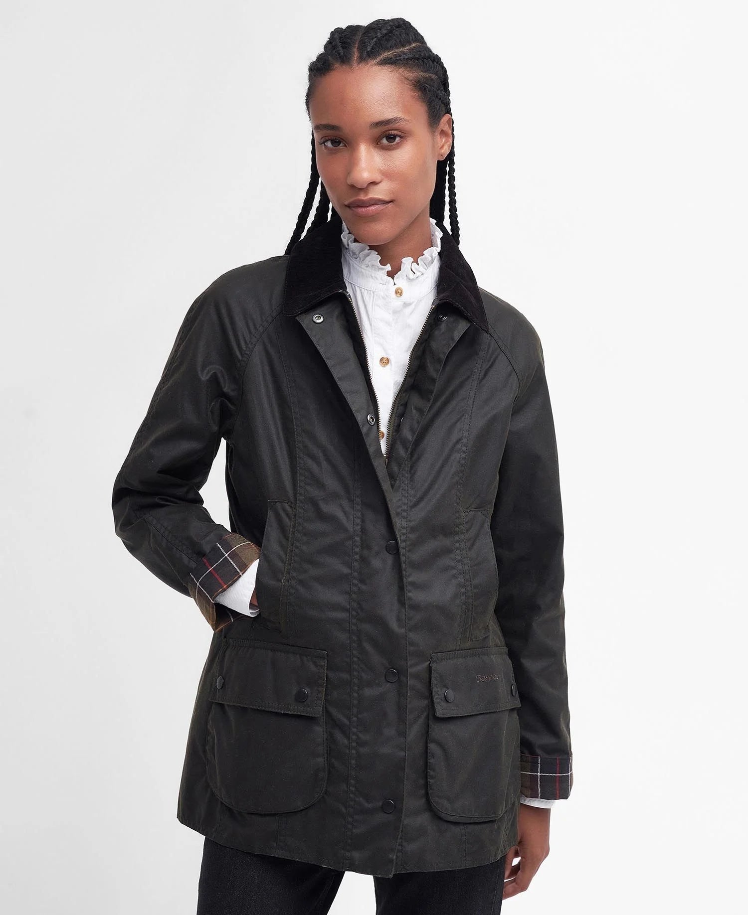 Classic Beadnell Wax Jacket (Olive) Plaid Jacket Tartan Jacket Houndstooth Jacket