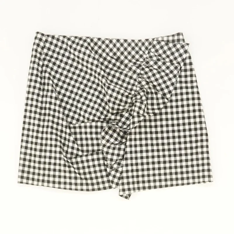 Black Check Mini Skirt denim skirt durable