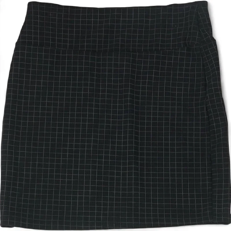 Black Check Mini Skirt silk skirt elegant